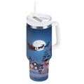30 oz Insulated Stainless Steel Tumbler Double Wall Stainless Steel Tumbler with 2-Way Drinking Christmas Night Scene RKBP