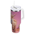 30 oz Insulated Stainless Steel Tumbler Double Wall Stainless Steel Tumbler with 2-Way Drinking Cow Wearing Christmas 34Q4