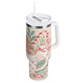 30 oz Insulated Stainless Steel Tumbler Double Wall Stainless Steel Tumbler with 2-Way Drinking Cute Christmas Design ZVFT