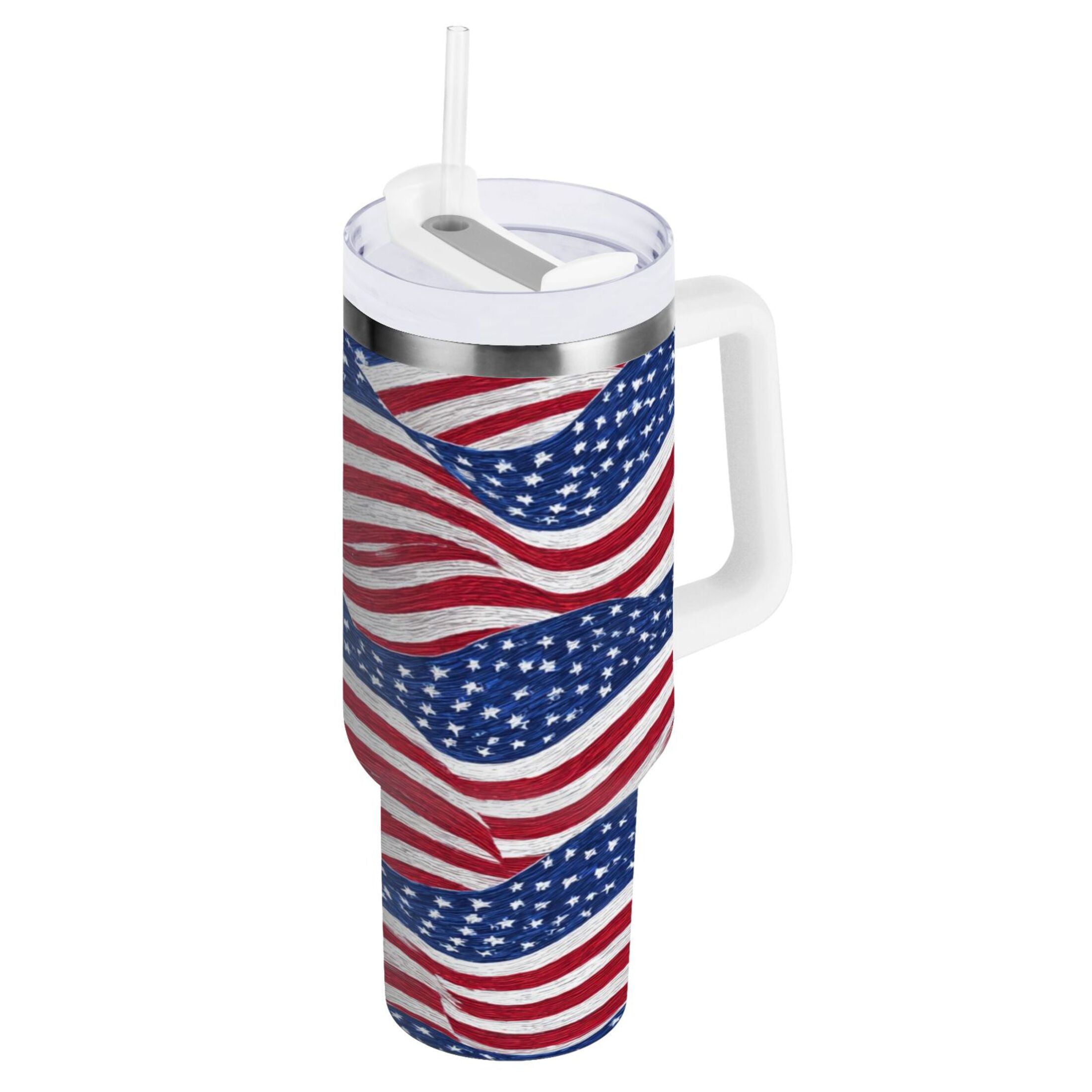 30 oz Insulated Stainless Steel Tumbler Double Wall Stainless Steel Tumbler with 2-Way Drinking Flags Wave Pattern ZI6H