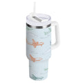 30 oz Insulated Stainless Steel Tumbler Double Wall Stainless Steel Tumbler with 2-Way Drinking Pastel Doodle Airplanes SUOH