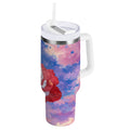 30 oz Insulated Stainless Steel Tumbler Double Wall Stainless Steel Tumbler with 2-Way Drinking Rose with Flag Pattern W6UE
