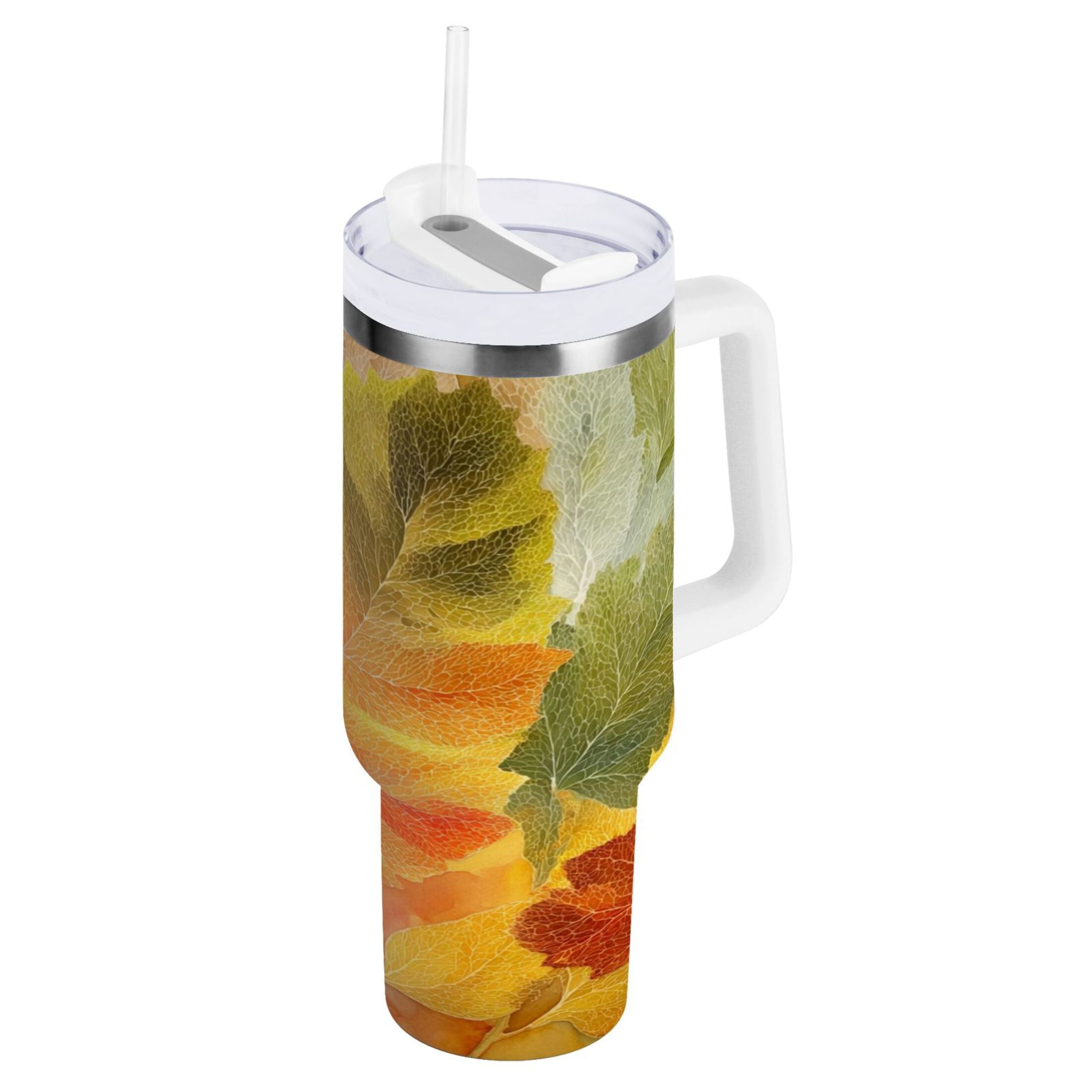 30 oz Insulated Stainless Steel Tumbler Double Wall Stainless Steel Tumbler with 2-Way Drinking Various Shades Autumn Leaves AWPF
