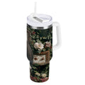 30 oz Insulated Stainless Steel Tumbler Double Wall Stainless Steel Tumbler with 2-Way Drinking Wreath and Bald Eagle 1YL5
