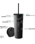 Simple Modern Insulated Black Panther 24oz  Tumbler W/Flip Lid and Straw Lid 4R5T