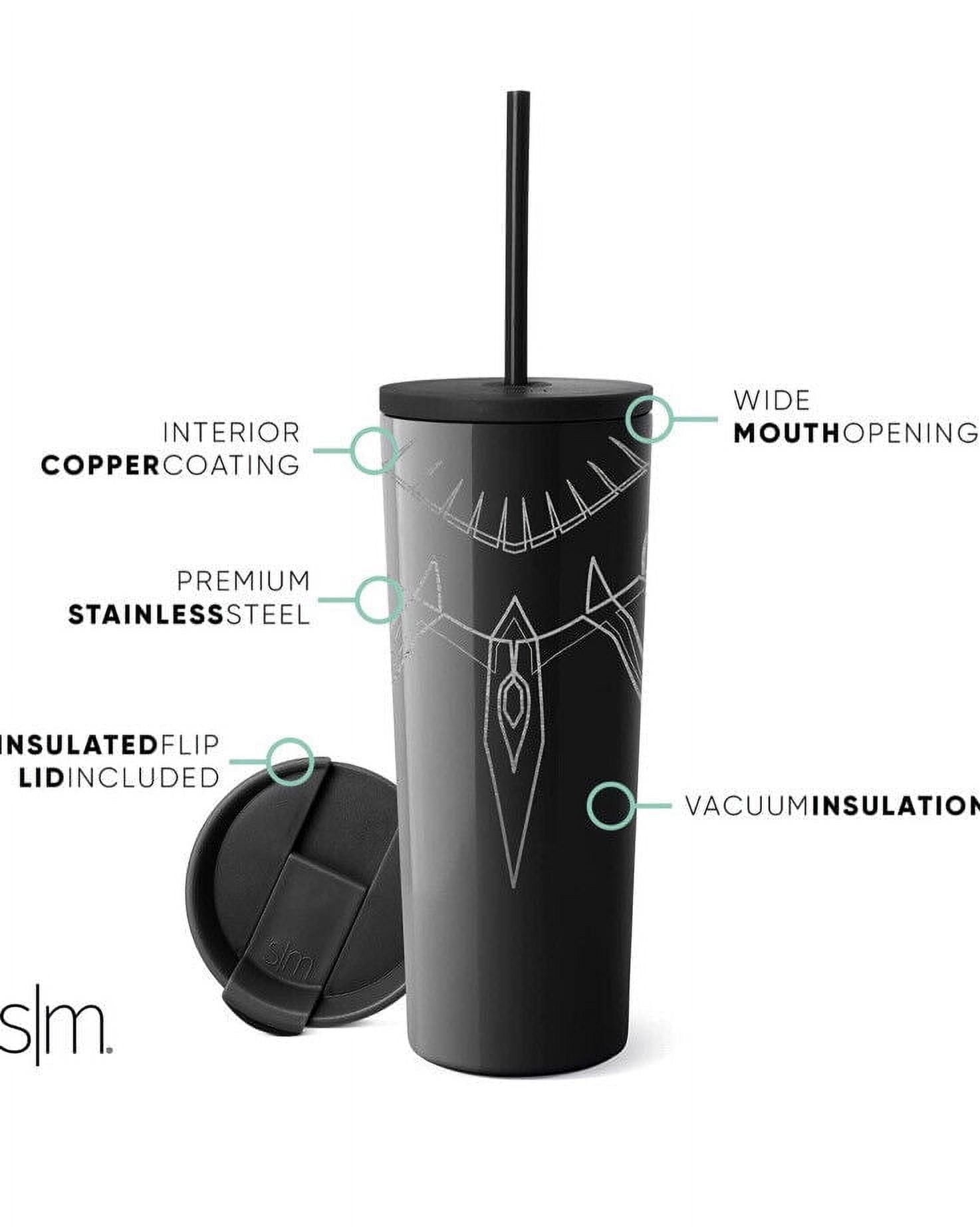 Simple Modern Insulated Black Panther 24oz  Tumbler W/Flip Lid and Straw Lid 4R5T