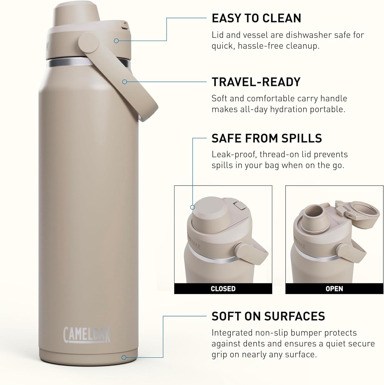 Camelbak Thrive™ Chug Stainless Steel Water Bottle 32oz, Sky Blue SCEE