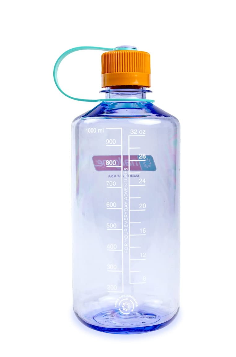 Nalgene Sustain Tritan BPA-Free Water Bottle Made with Material Derived from 50% Plastic Waste, 32 OZ, Narrow Mouth, Amethyst C30 257N