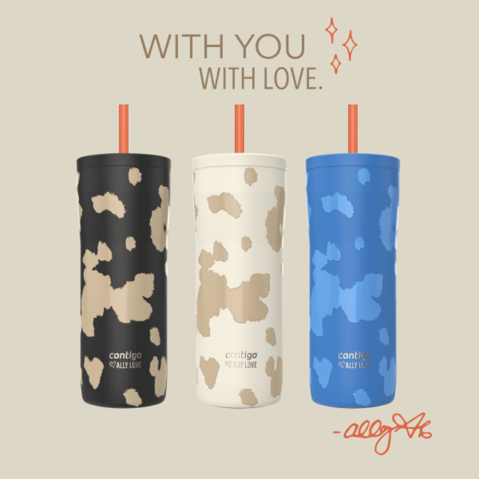 Contigo x Ally Love Streeterville 2.0 Stainless Steel Tumbler with Straw, 24 oz, Stellar Jay UBU1
