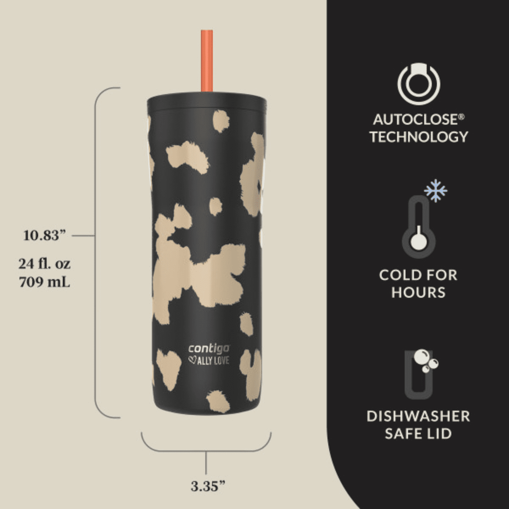 Contigo x Ally Love Streeterville 2.0 Stainless Steel Tumbler with Straw, 24 oz, Stellar Jay UBU1