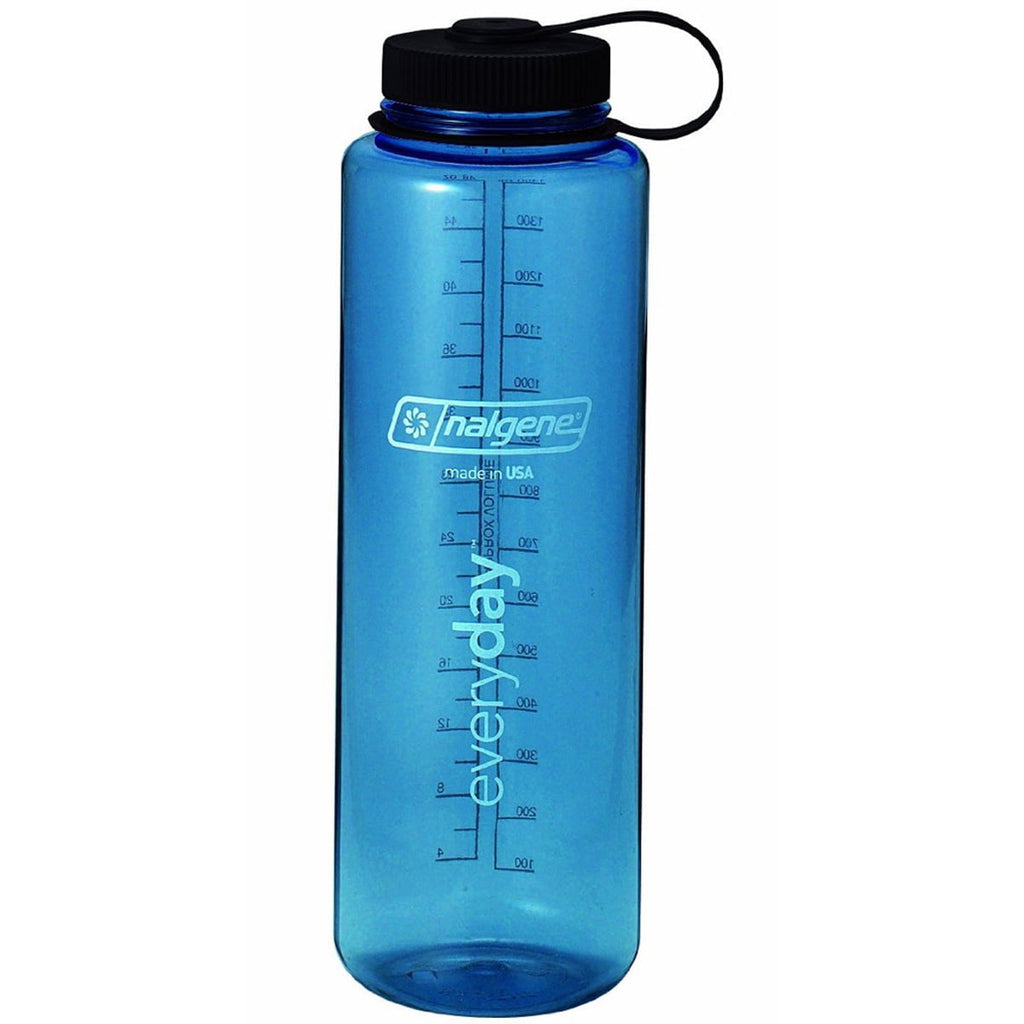 Nalgene Sustain Tritan BPA-Free Water Bottle Made with Material Derived from 50% Plastic Waste (using ISCC certified mass balance), 48 OZ, Wide Mouth, Blue L35R