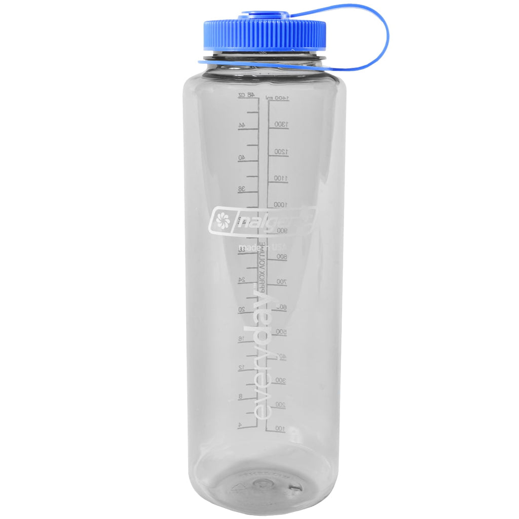 Nalgene Sustain Tritan BPA-Free Water Bottle Made with Material Derived from 50% Plastic Waste (using ISCC certified mass balance), 48 OZ, Wide Mouth, Blue L35R