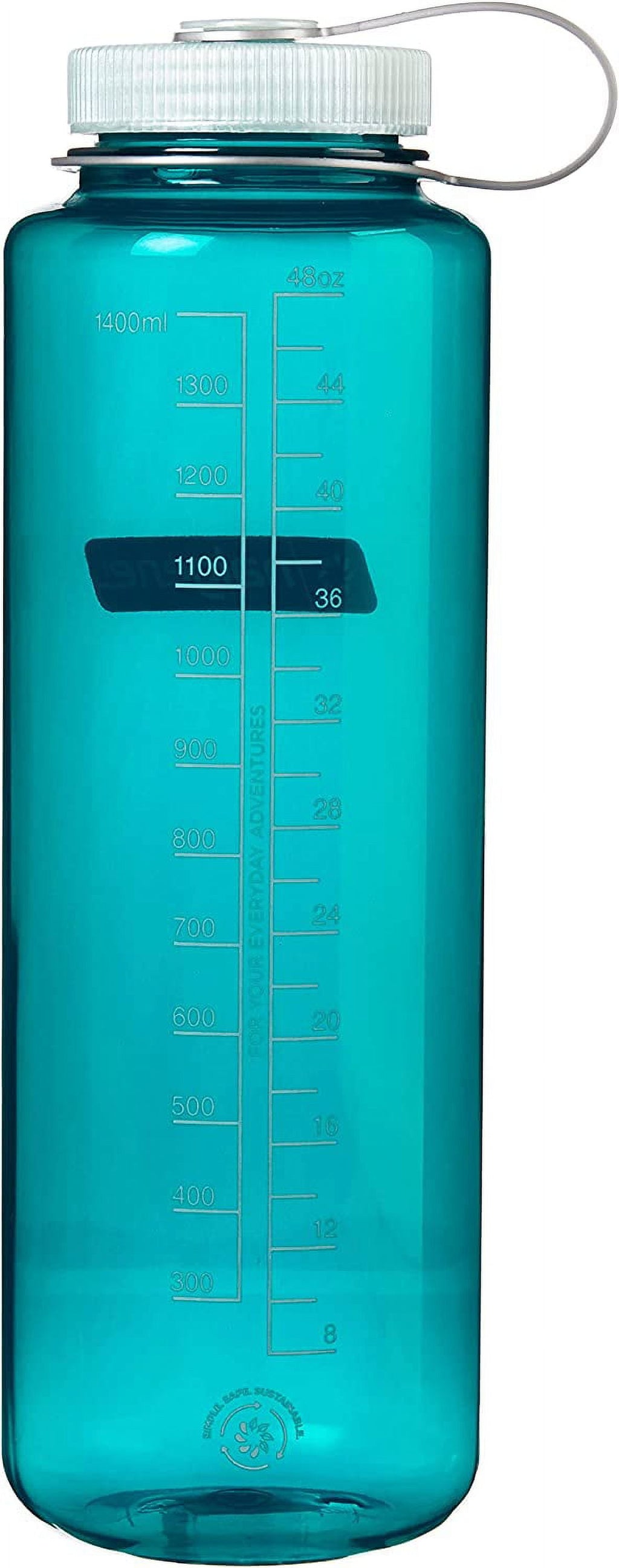 Nalgene Sustain Tritan BPA-Free Water Bottle Made with Material Derived from 50% Plastic Waste (using ISCC certified mass balance), 48 OZ, Wide Mouth, Blue L35R