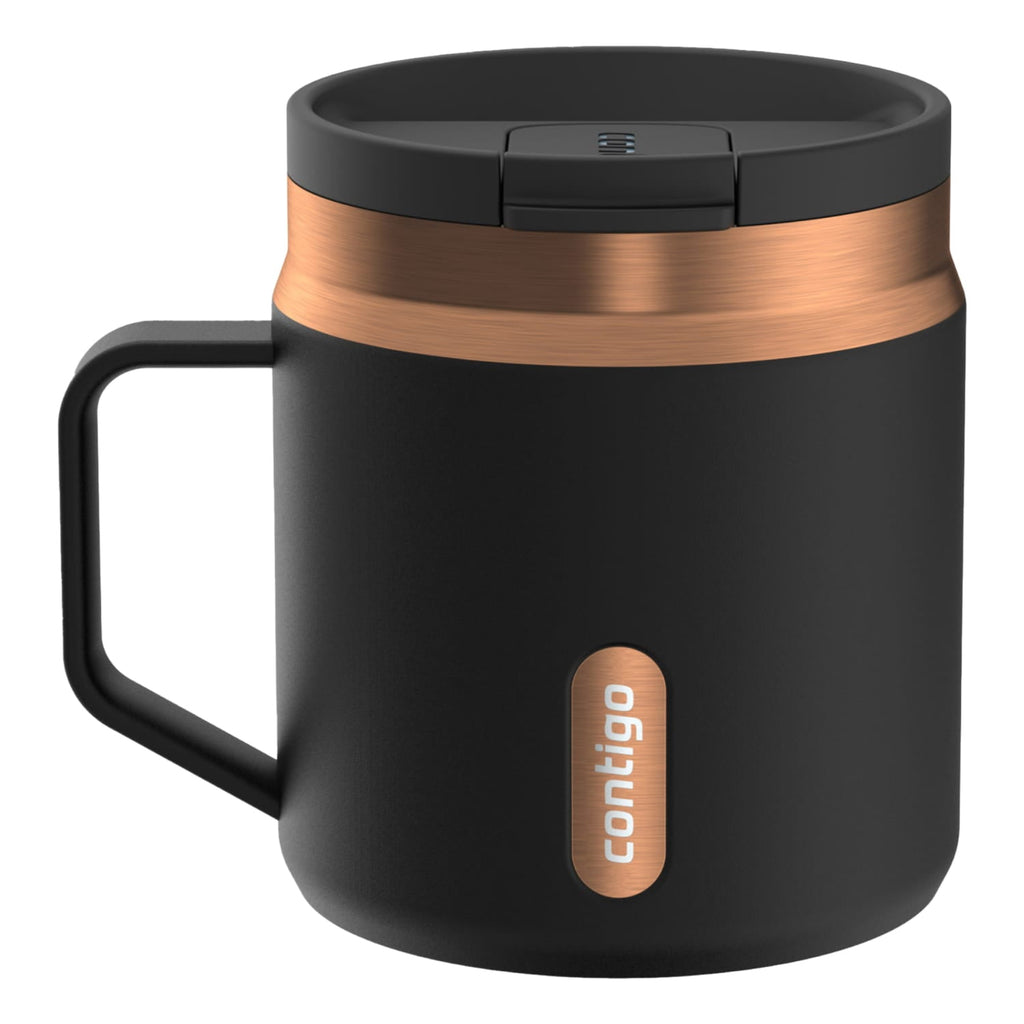 Contigo SnapSeal Leakproof Stainless Steel Reusable Travel Tumbler,Black/Bronze, 14 oz MI28