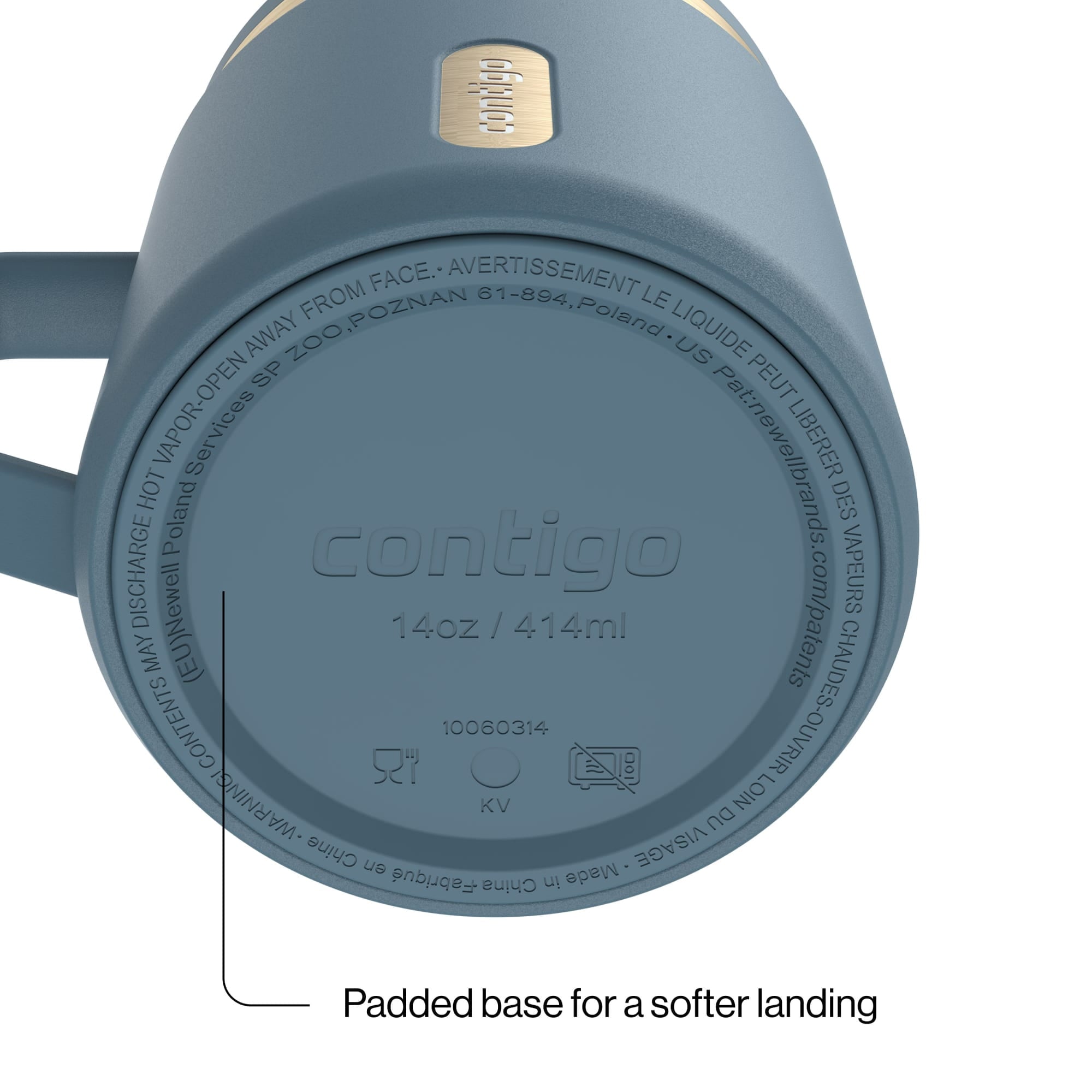 Contigo SnapSeal Leakproof Stainless Steel Reusable Travel Tumbler,Black/Bronze, 14 oz MI28