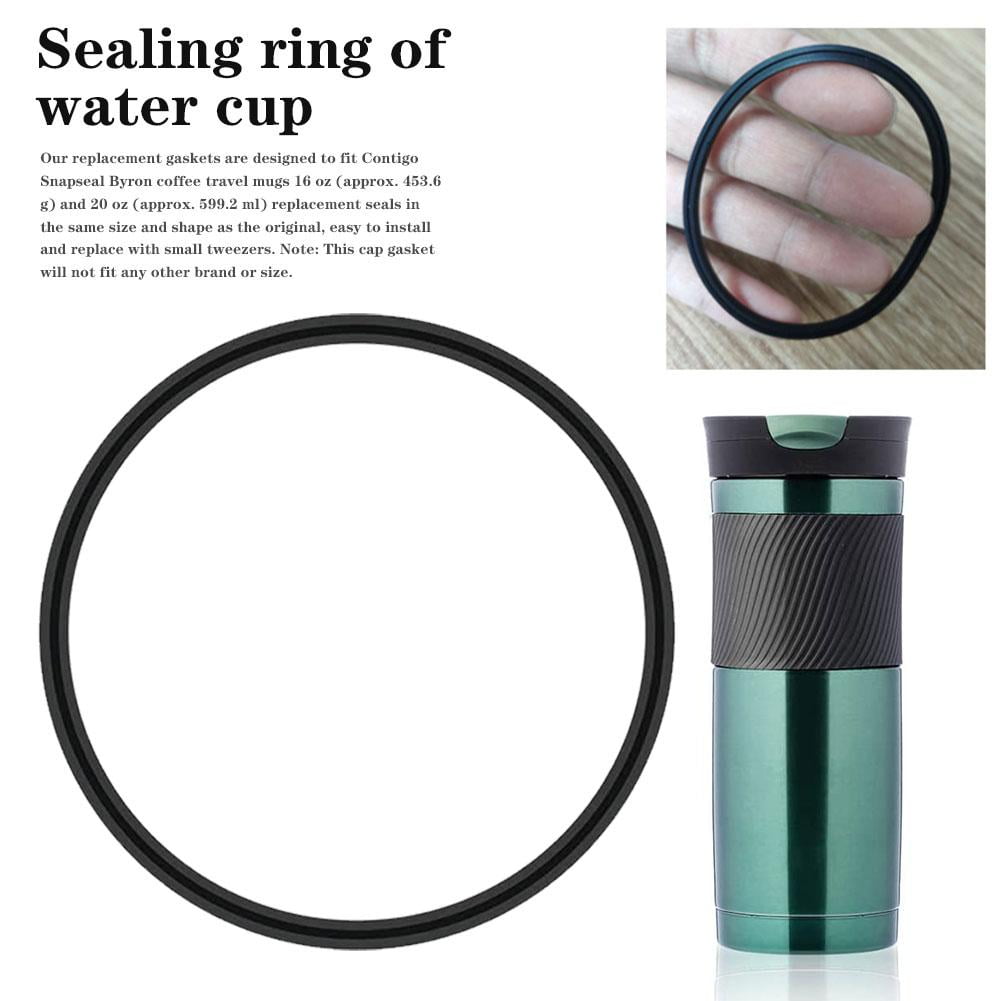 6 Pcs Replacement Rubber Lid Seals Compatible with 16 &amp; 20 oz Contigo Snapseal Byron Travel Mug , Leak-Proof Rubber Seals Lid Gaskets Replacement for Contigo Mugs (Black) 09LP
