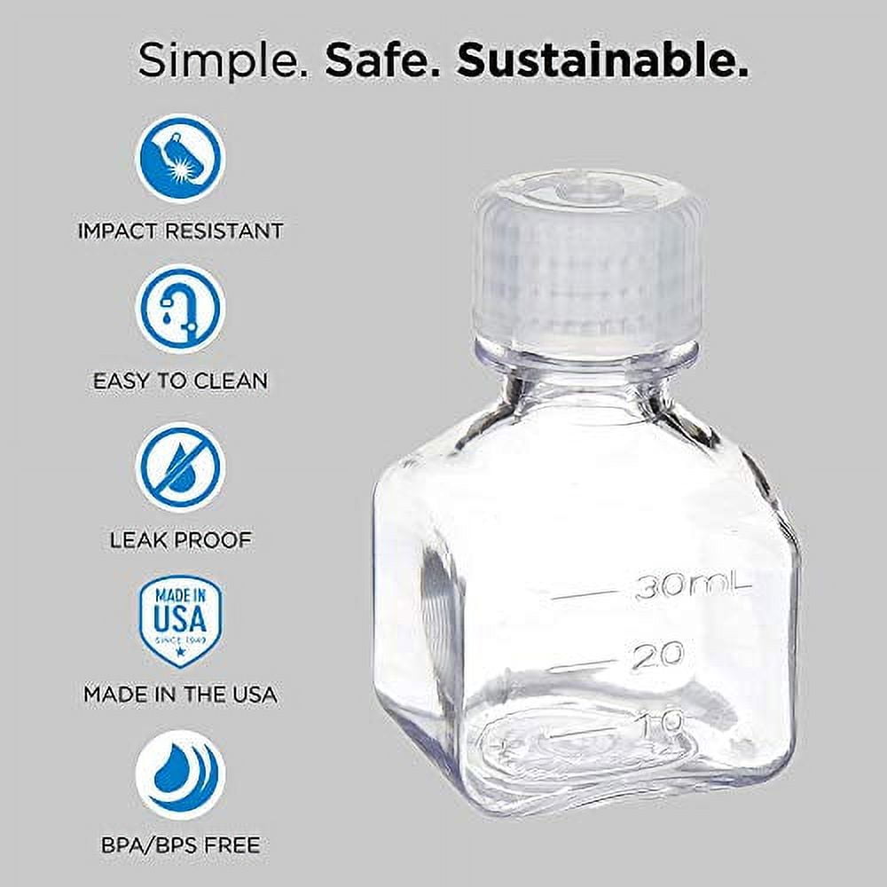 Nalgene Transparent Lexan Polycarbonate Square Storage Bottle - 8 oz. - Clear 2ITG