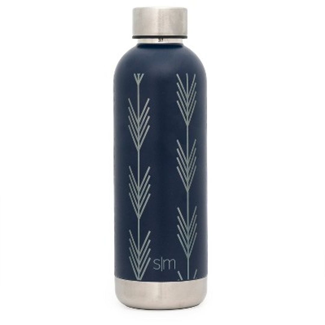 simple modern bolt arrows 17oz water bottle stainless steel deep ocean blue P7Q3