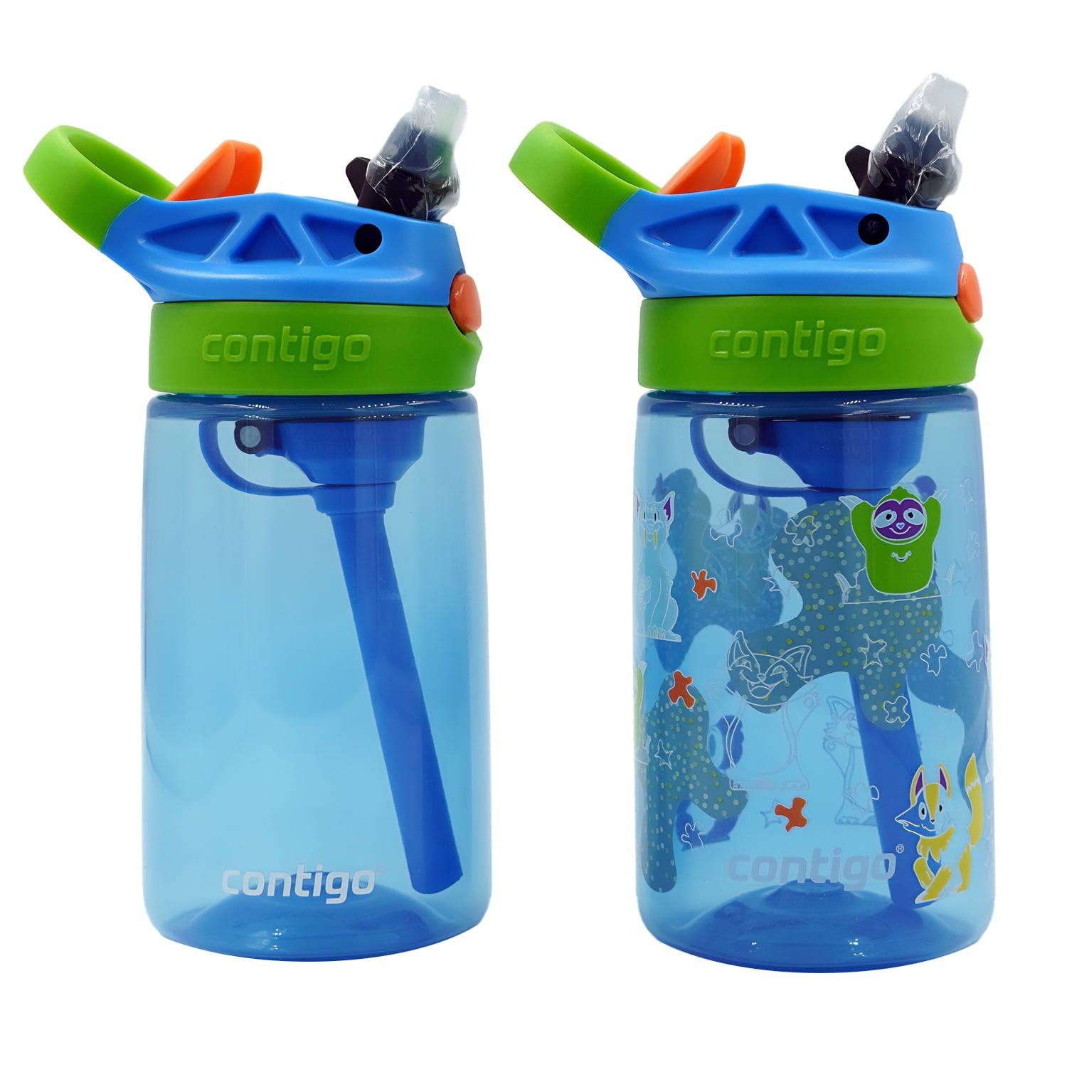 Contigo Kid's 14 oz. Aubrey Water Bottle 2-Pack - Bunnies/Frog SWXY