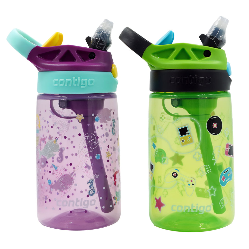 Contigo Kid's 14 oz. Aubrey Water Bottle 2-Pack - Bunnies/Frog SWXY