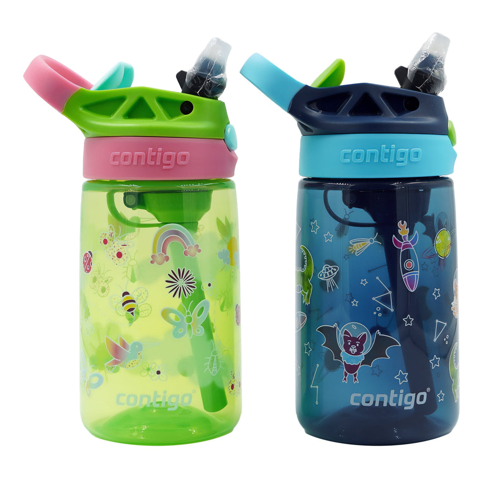 Contigo Kid's 14 oz. Aubrey Water Bottle 2-Pack - Bunnies/Frog SWXY