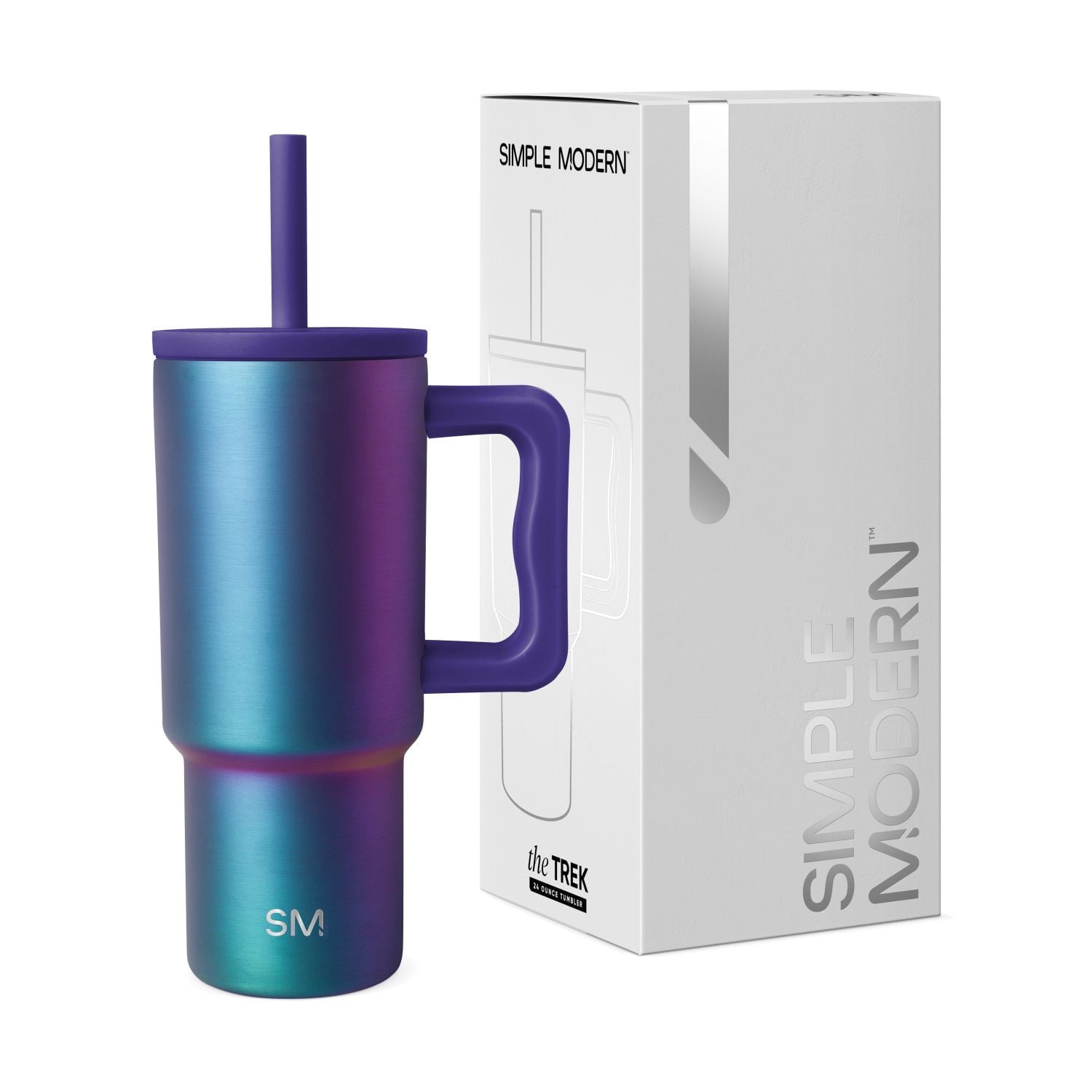 Simple Modern 24oz Trek Tumbler with handle and Silicone Straw Lid | Asteroid B78D