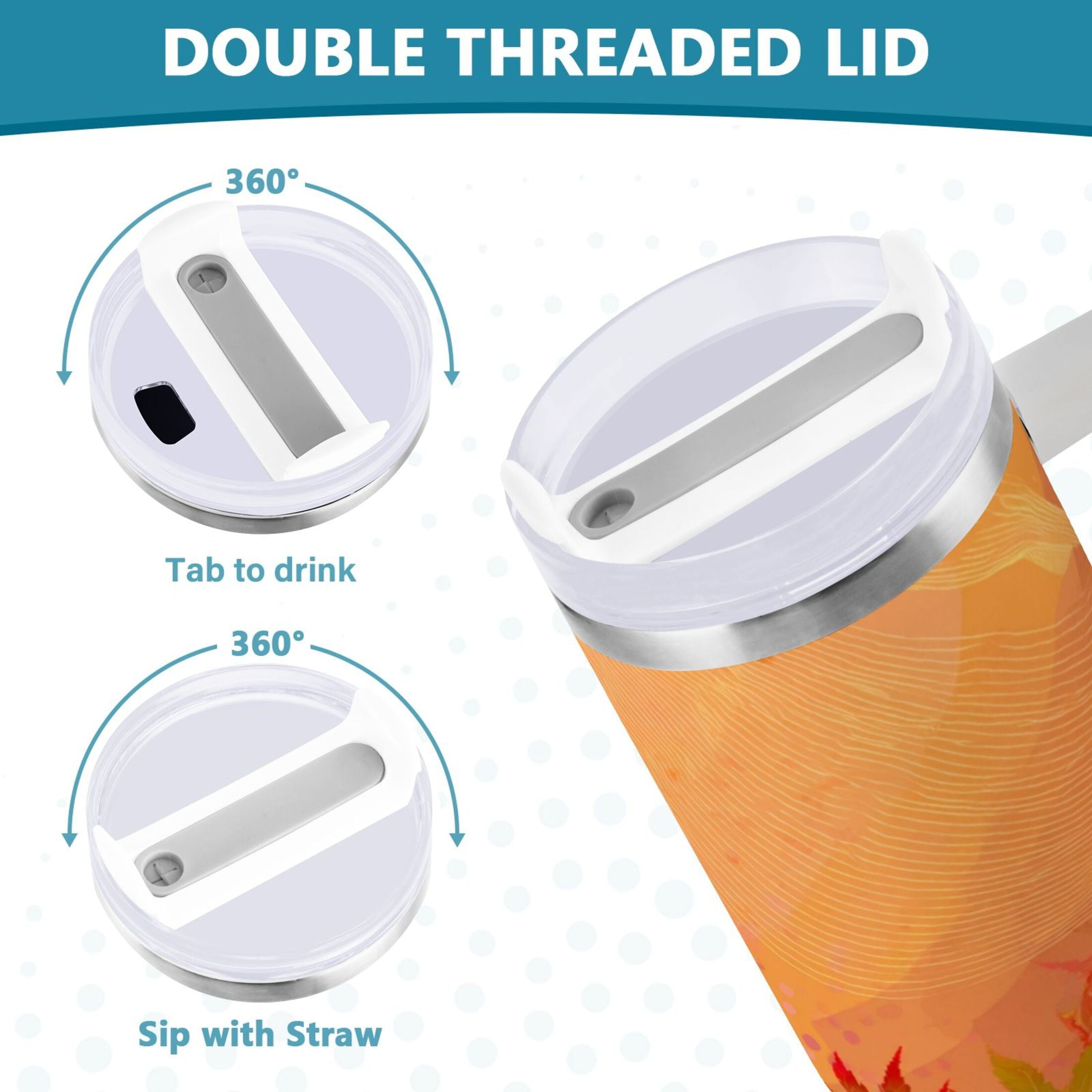 40 oz Insulated Stainless Steel Tumbler Double Wall Stainless Steel Tumbler with 2-Way Drinking Red Maple Leaves in Autumn 2Z23