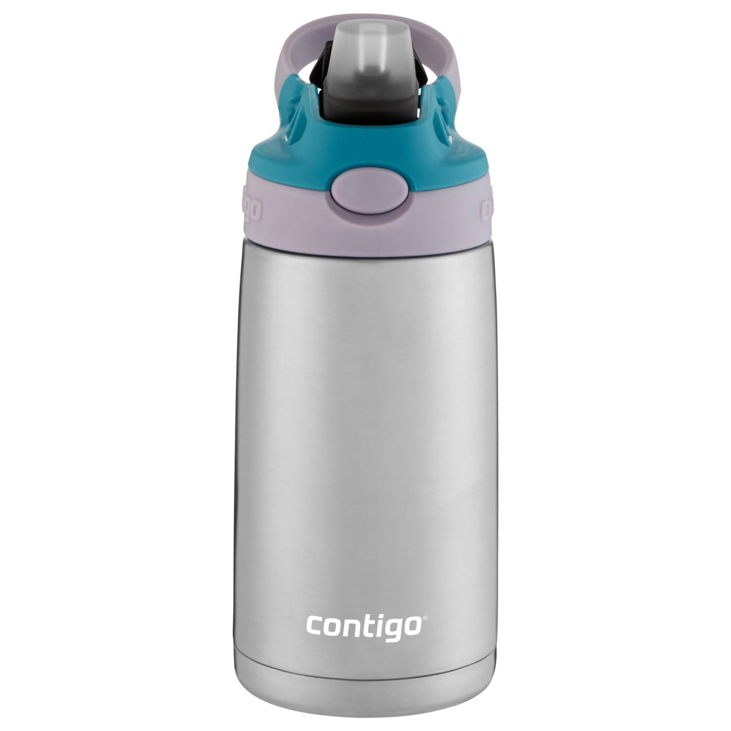 Contigo Kids Stainless Steel Water Bottle with Redesigned AUTOSPOUT Straw Lid Eggplant and Punch, 13 fl oz. XW73
