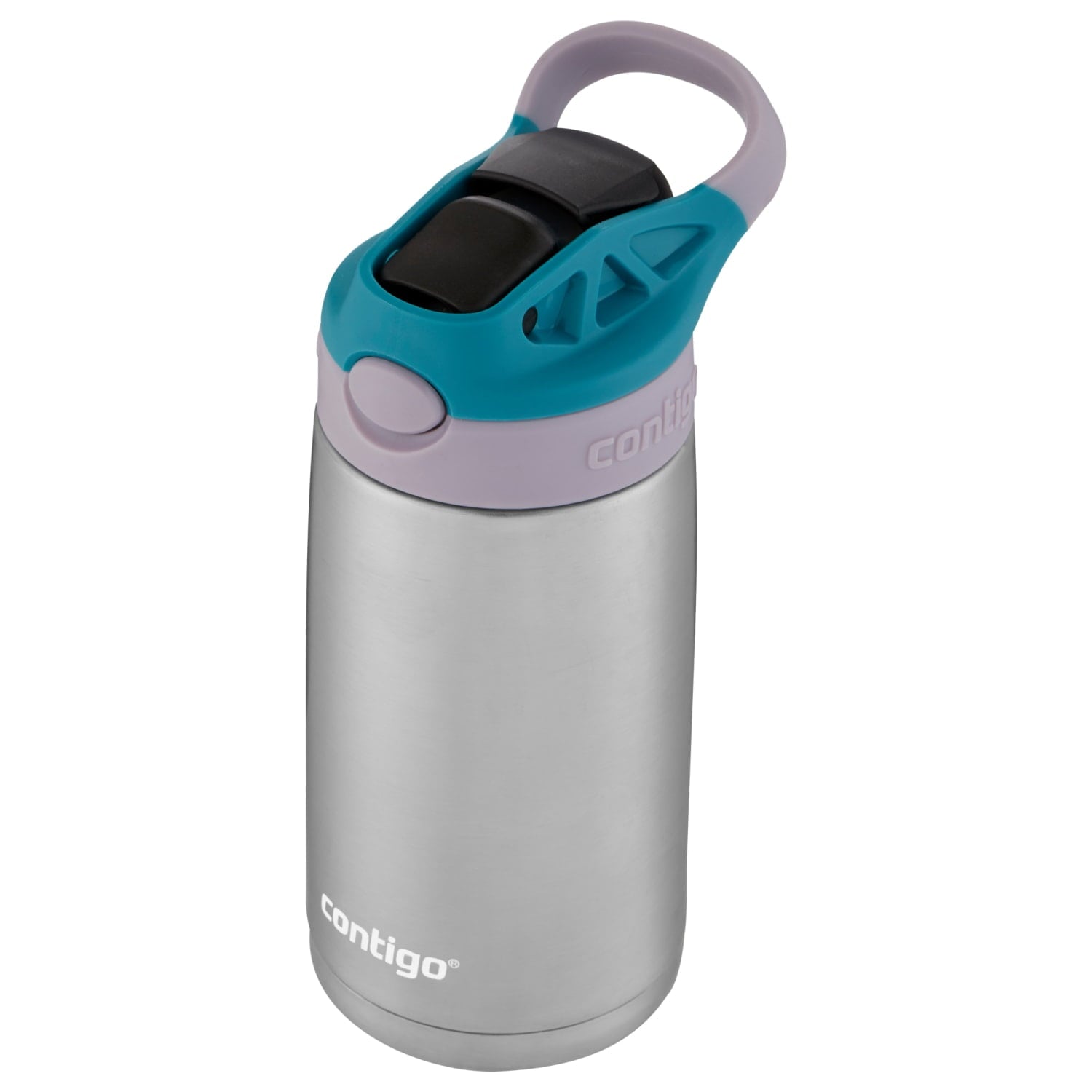 Contigo Kids Stainless Steel Water Bottle with Redesigned AUTOSPOUT Straw Lid Eggplant and Punch, 13 fl oz. XW73