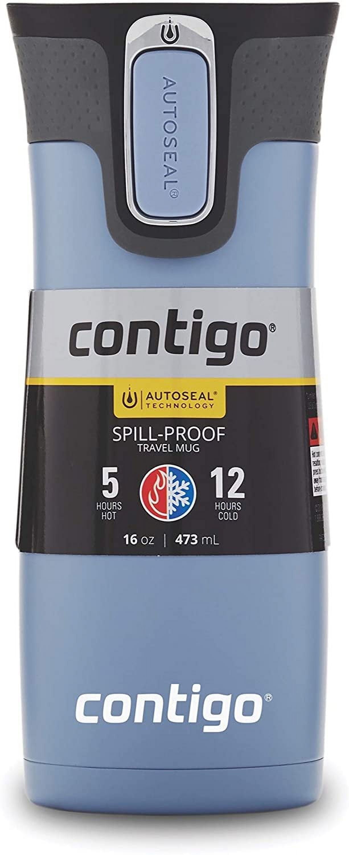 Contigo AUTOSEAL West Loop 2.0 Travel Mug, 16 oz., Stainless Steel with Black Button PB0V