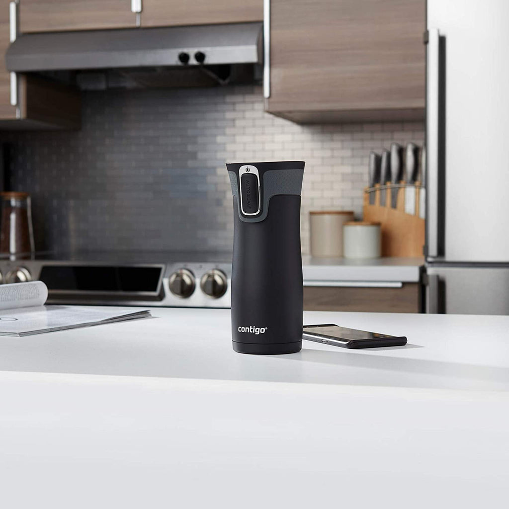 Contigo AUTOSEAL West Loop 2.0 Travel Mug, 16 oz., Stainless Steel with Black Button PB0V