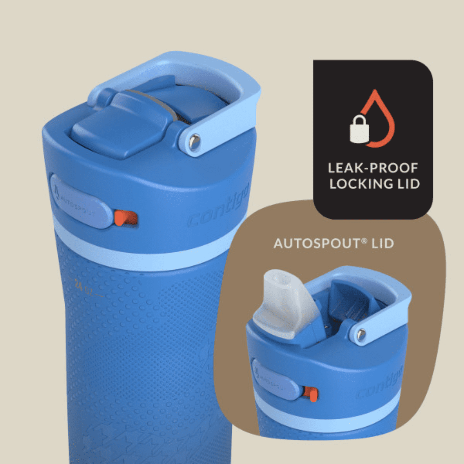 Contigo x Ally Love Ashland Chill 2.0 Stainless Steel Water Bottle with Autospout Lid, 24 oz, Oatmilk 3RJ4