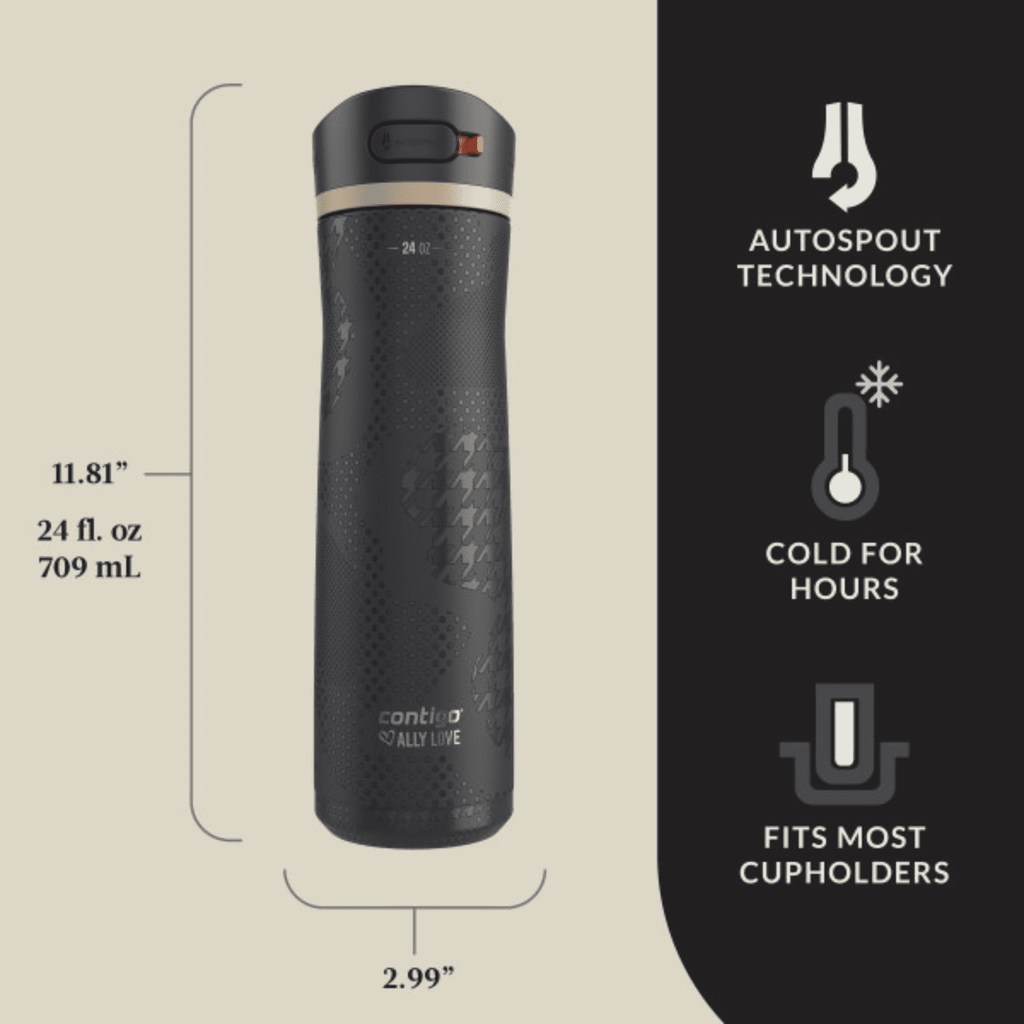 Contigo x Ally Love Ashland Chill 2.0 Stainless Steel Water Bottle with Autospout Lid, 24 oz, Oatmilk 3RJ4
