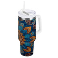 40 oz Insulated Stainless Steel Tumbler Double Wall Stainless Steel Tumbler with 2-Way Drinking Intricate Geometric Shapes TU13
