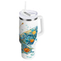 40 oz Insulated Stainless Steel Tumbler Double Wall Stainless Steel Tumbler with 2-Way Drinking Intricately Butterfly GMVZ