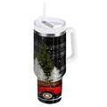40 oz Insulated Stainless Steel Tumbler Double Wall Stainless Steel Tumbler with 2-Way Drinking Red Truck with Christmas Tree H1CN