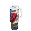 40 oz Insulated Stainless Steel Tumbler Double Wall Stainless Steel Tumbler with 2-Way Drinking Roses and Clouds D14B