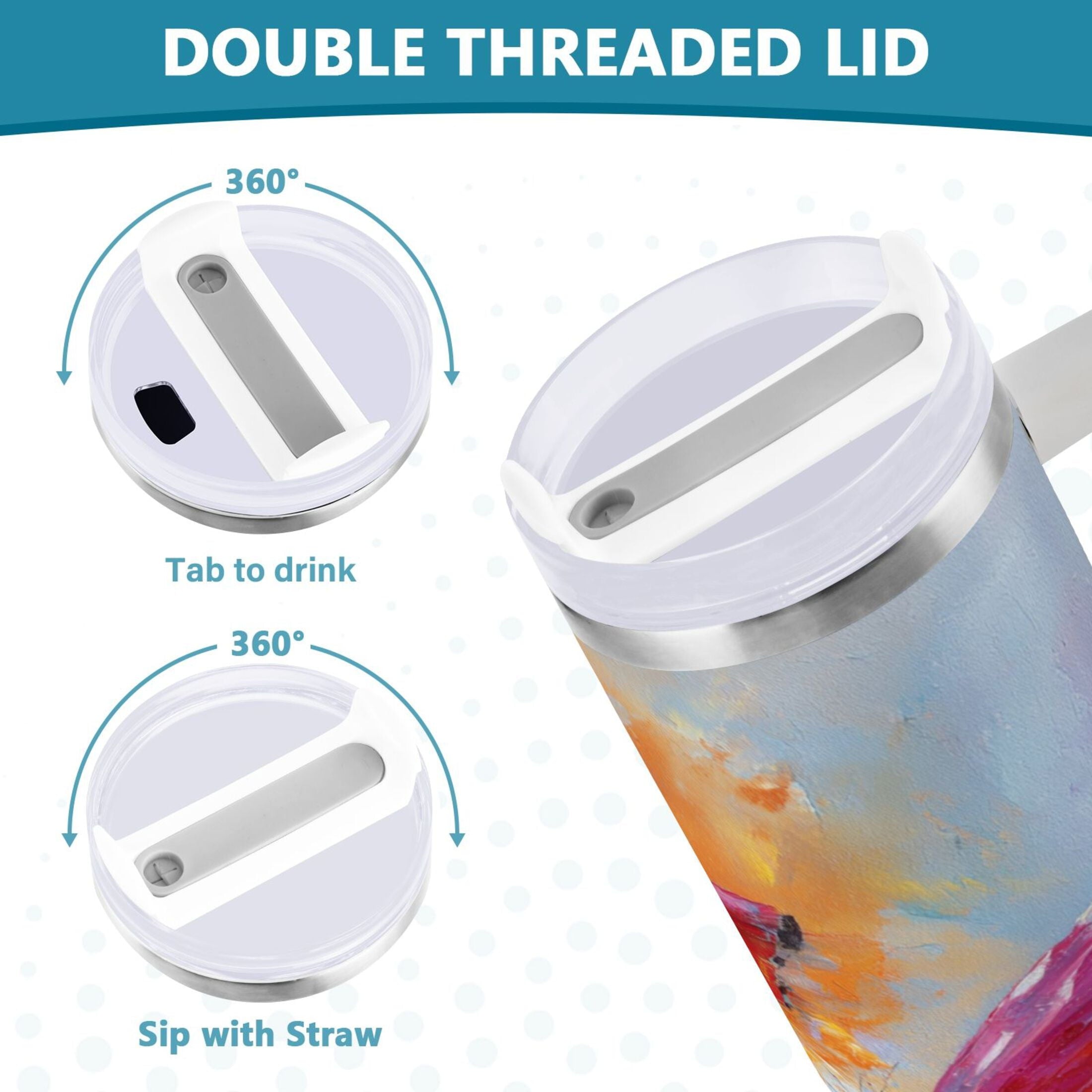 30 oz Insulated Stainless Steel Tumbler Double Wall Stainless Steel Tumbler with 2-Way Drinking Red and Orange Butterflies SBKN