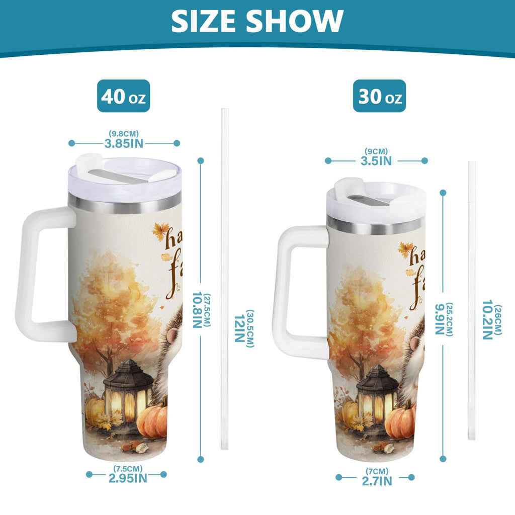 30 oz Insulated Stainless Steel Tumbler Double Wall Stainless Steel Tumbler with 2-Way Drinking Cute Little Hedgehog 7Y3E