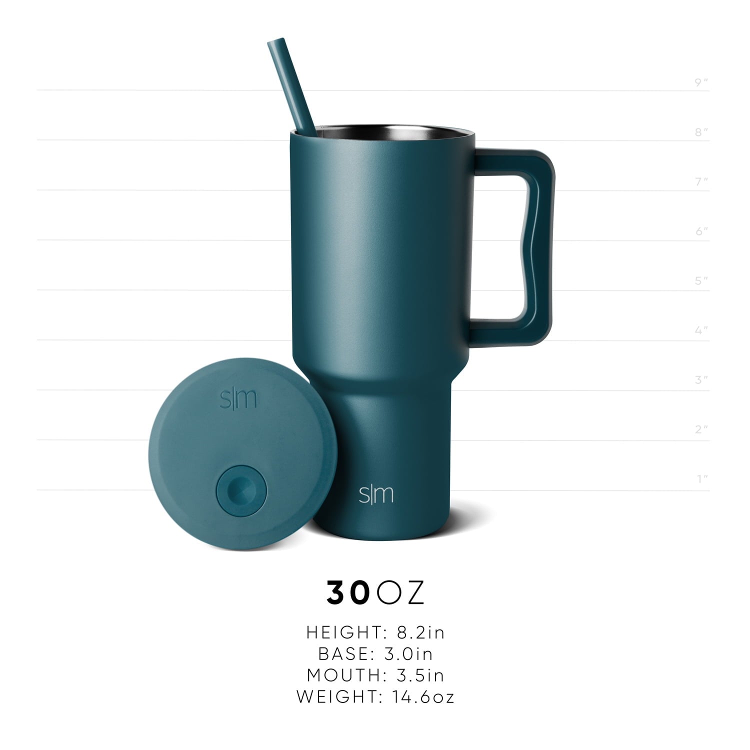 Simple Modern 30 fl oz Insulated Stainless Steel Trek Tumbler with Straw Lid | Seaglass Sage and Cream Checkmate YPTM