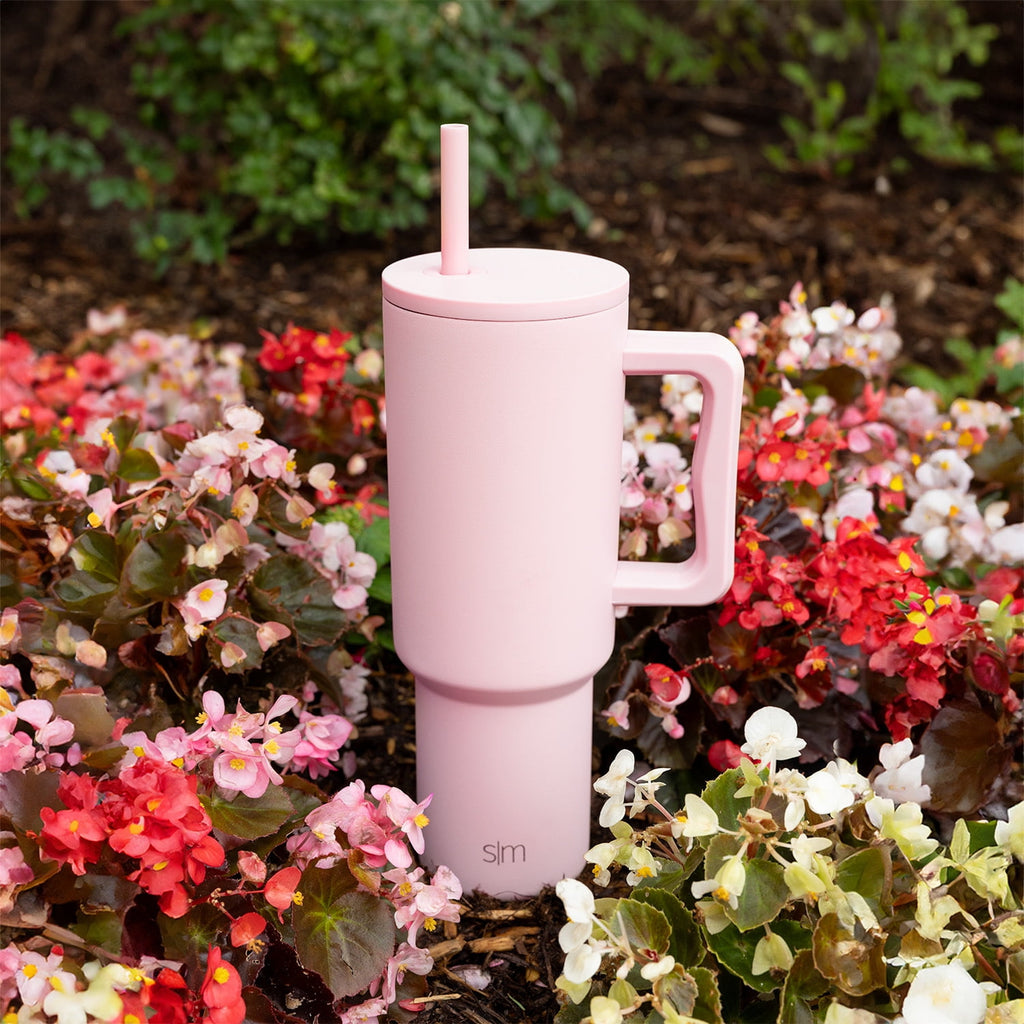 Simple Modern 40 fl oz Insulated Stainless Steel Trek Tumbler with Straw Lid | Blush 6R09