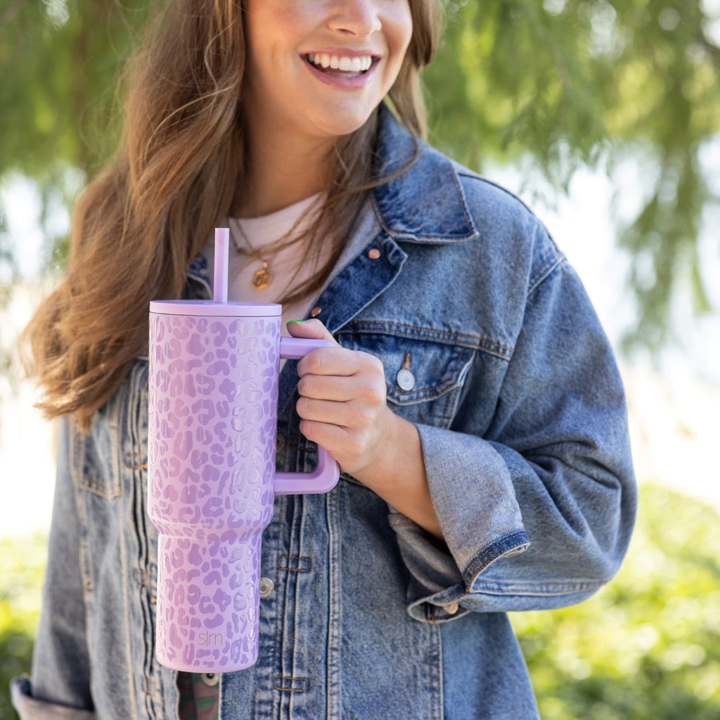Simple Modern 40 fl oz Insulated Stainless Steel Trek Tumbler with Straw Lid | Blush 6R09