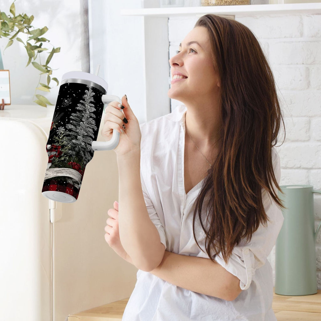 30 oz Insulated Stainless Steel Tumbler Double Wall Stainless Steel Tumbler with 2-Way Drinking Christmas Snowman KLGM