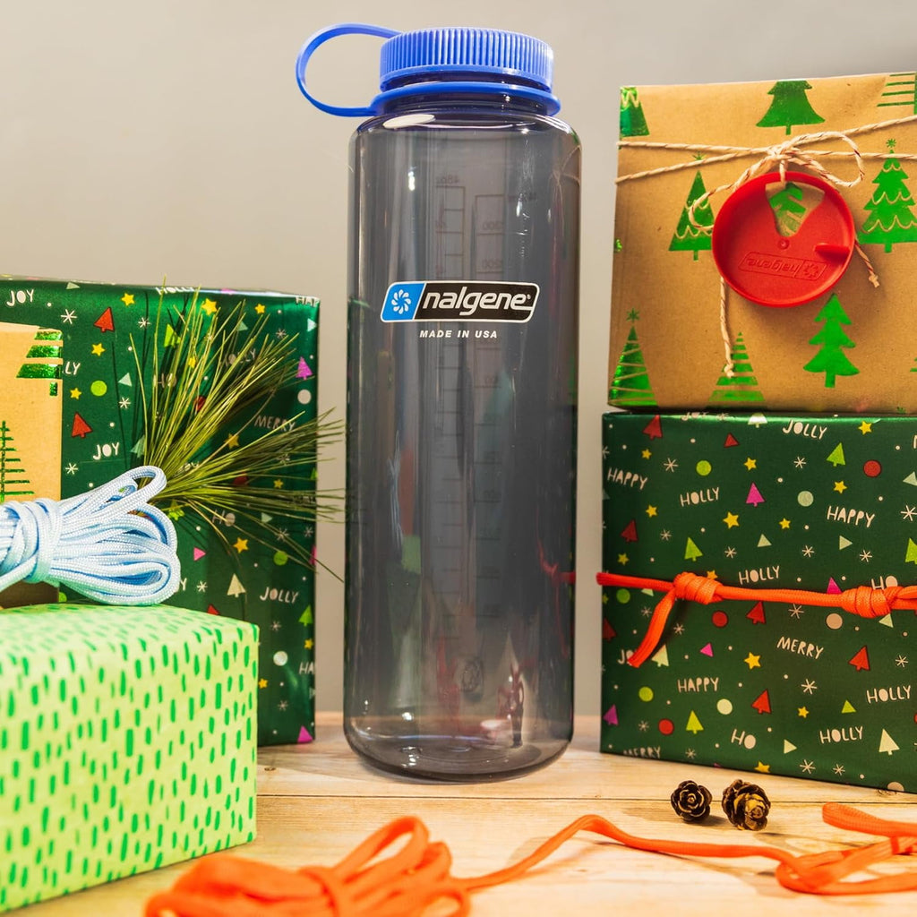 Nalgene Sustain Tritan BPA-Free Water Made with Material Derived from 50% Plastic Waste (using ISCC certified mass balance), 48 OZ, Wide Mouth, Cerulean WNOK