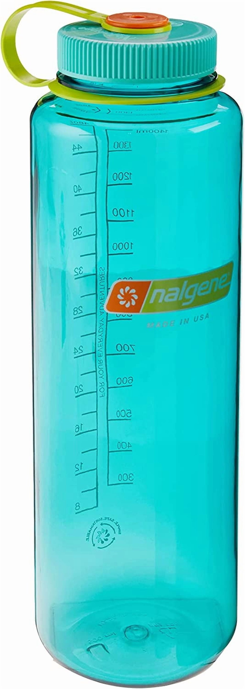 Nalgene Sustain Tritan BPA-Free Water Made with Material Derived from 50% Plastic Waste (using ISCC certified mass balance), 48 OZ, Wide Mouth, Cerulean WNOK