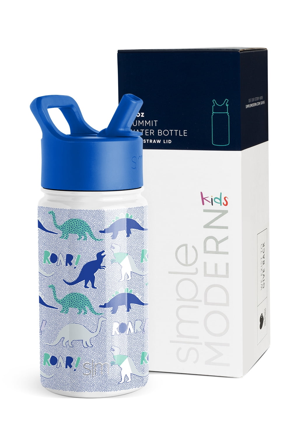 Simple Modern Summit Water Bottle Straw Lid Vacuum Insulated Stainless Steel Bottle | 14 fl oz QIY1