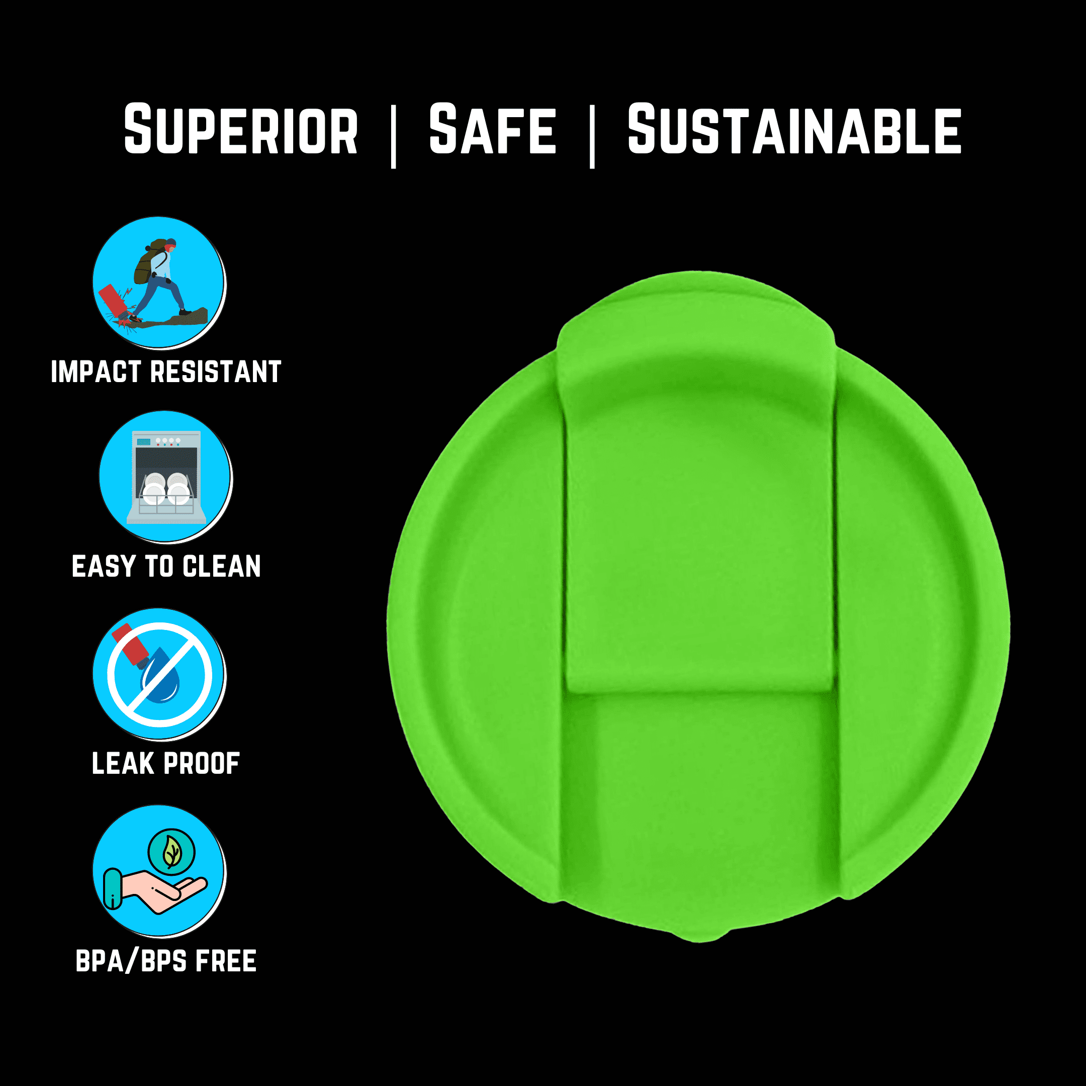 NuRich Hydro Wide Mouth Flip and Sip Replacement Coffee Lid or Cap Accessories Compatible with Hydroflask, Nalgene, and Many More Top Water Bottle Brands Sizes 12 16 18 20 32 40 64 Ounce 4VT8