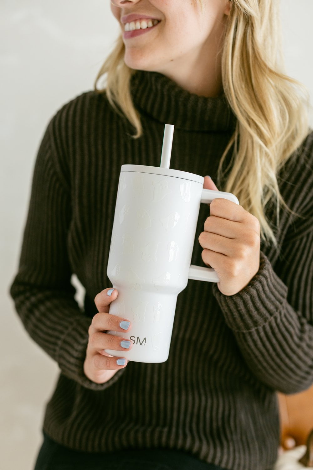 Simple Modern 30 fl oz Insulated Stainless Steel Trek Tumbler with Straw Lid | Seaglass Sage and Cream Checkmate YPTM