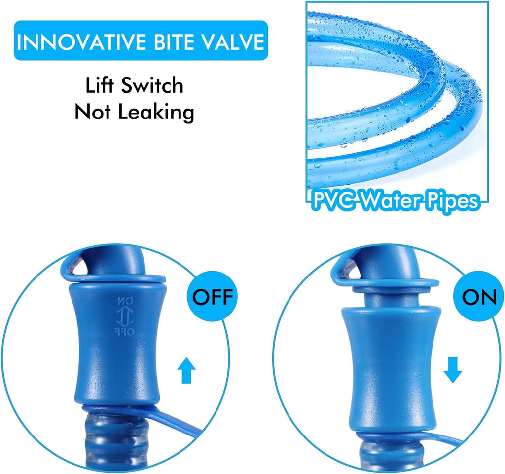 TAGVO Hydration Bladder 2 Liter BPA Free 70oz + Cleaning Brushes Kit, Leakproof Water Bladder Travel Reservoir Hydration Bag, Easy Cleaning by 3 Brushes and Air Drying by Collapsible Frame NNPI