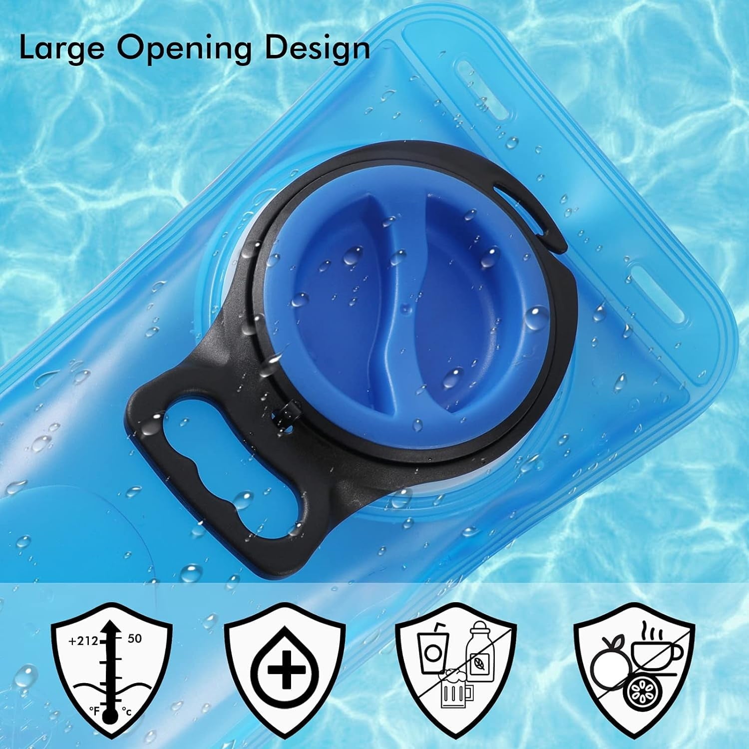 TAGVO Hydration Bladder 2 Liter BPA Free 70oz + Cleaning Brushes Kit, Leakproof Water Bladder Travel Reservoir Hydration Bag, Easy Cleaning by 3 Brushes and Air Drying by Collapsible Frame NNPI